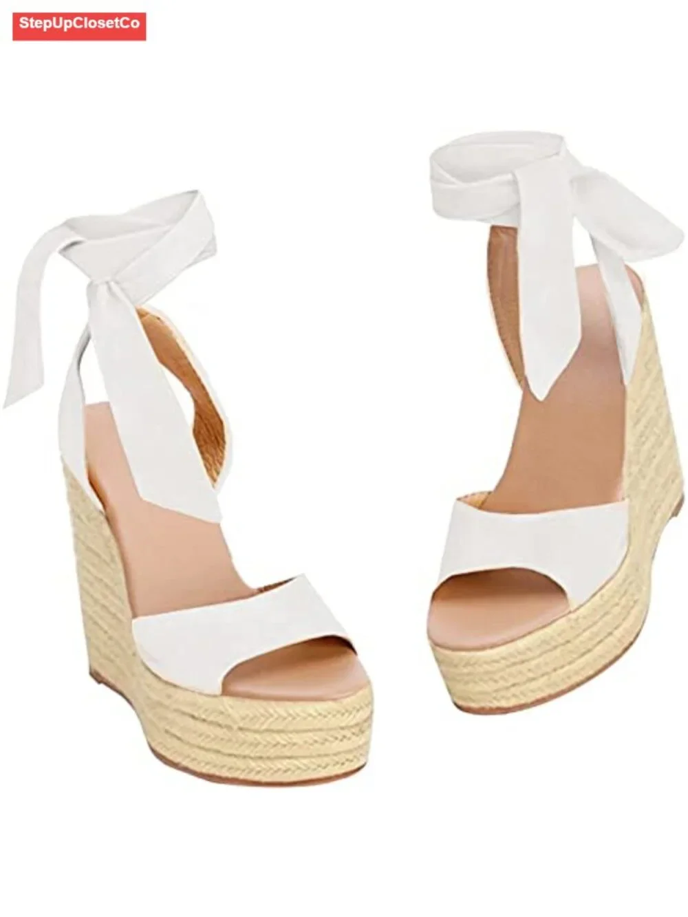 Womens Espadrilles Wedges Sandals Heels Open Toe Tie Lace Up Platform Ankle